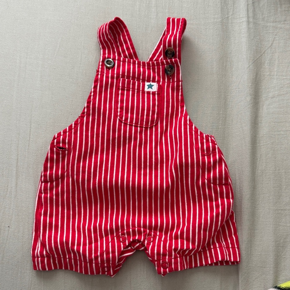 Baby Striped Overalls 0-3 m